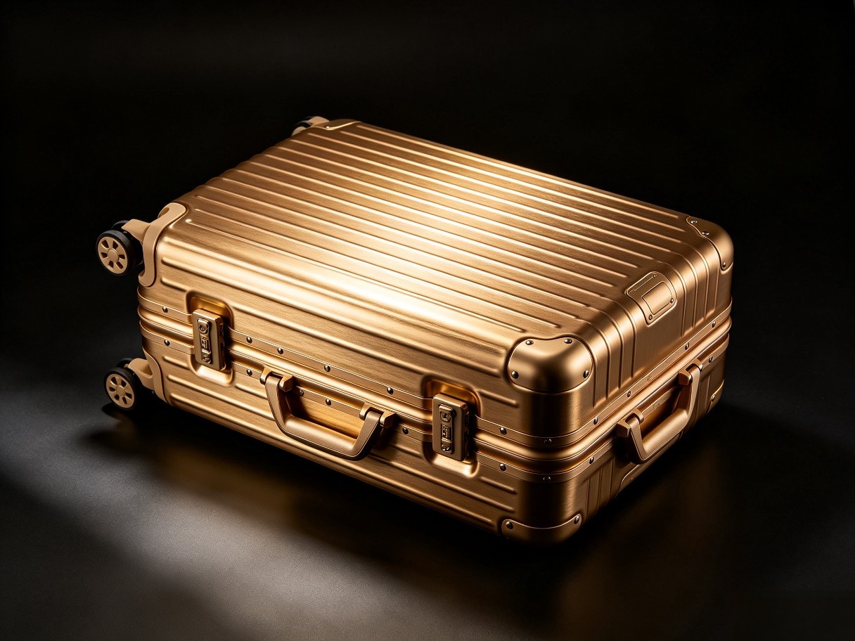 Aluminum luggage with anodized finish